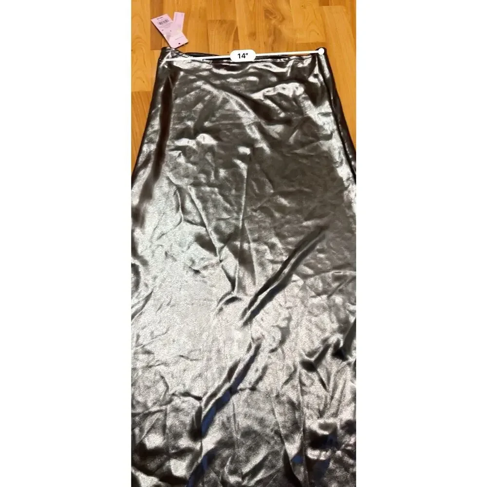 Wild Fable Satin Skirt & Tank Top Set. Silver Women’s S NWT